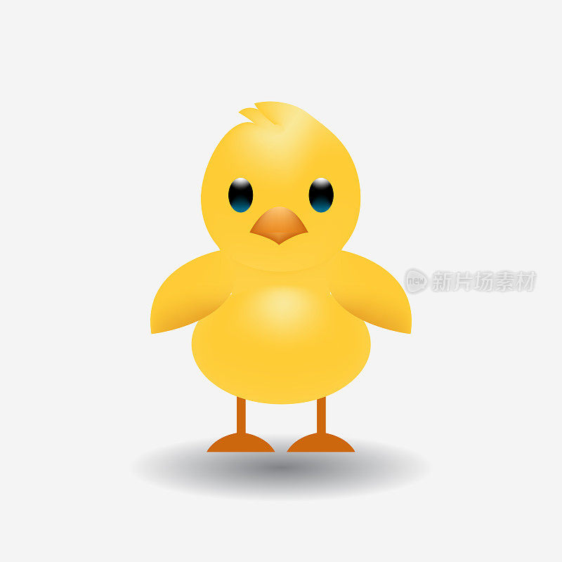 Yellow newborn chicken emoji vector Illustration